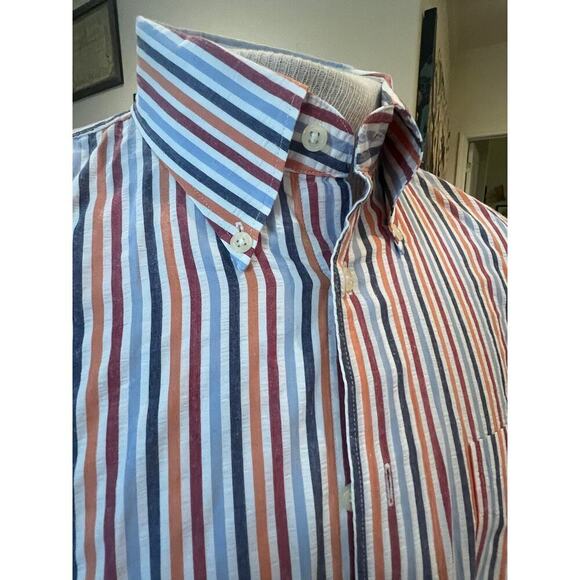 JOS. A BANK STRIPED SHORT SLEEVE BUTTON UP MENS LARGE - Picture 3 of 7